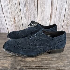 Kenneth Cole New York Design 10521 Suede Oxford Shoes Men's Sz 9.5 M Navy (NWT)
